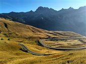 routes du Lautaret et du galibier dans la peslouse alpine de 2000 m.